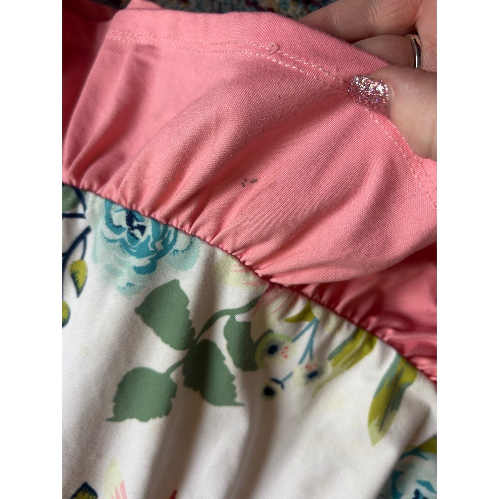 Penelope Plumm Dress Blue Pink Floral Mermaid Scale Ruffle Hem Summer Girl 5 - Picture 8 of 10